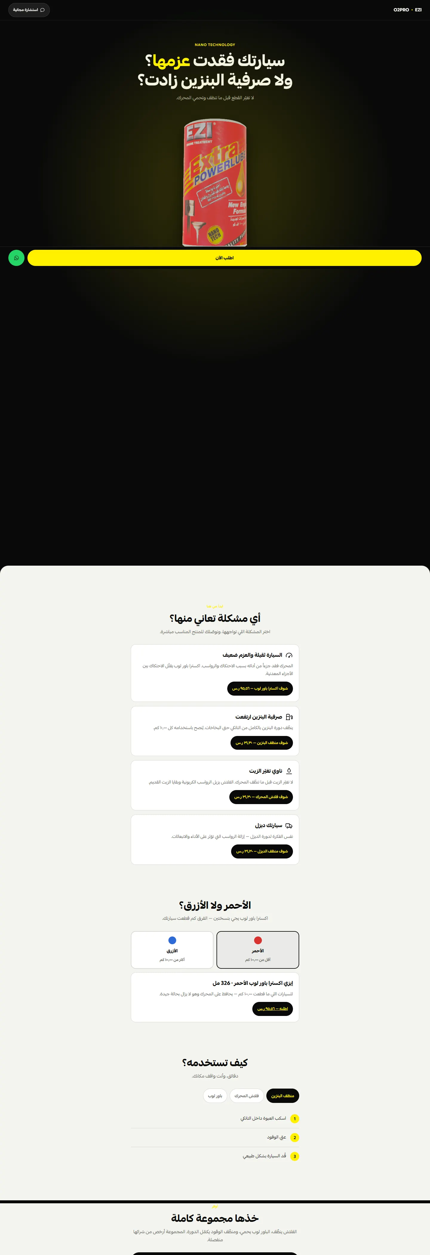 EZI × O2PRO website, full page